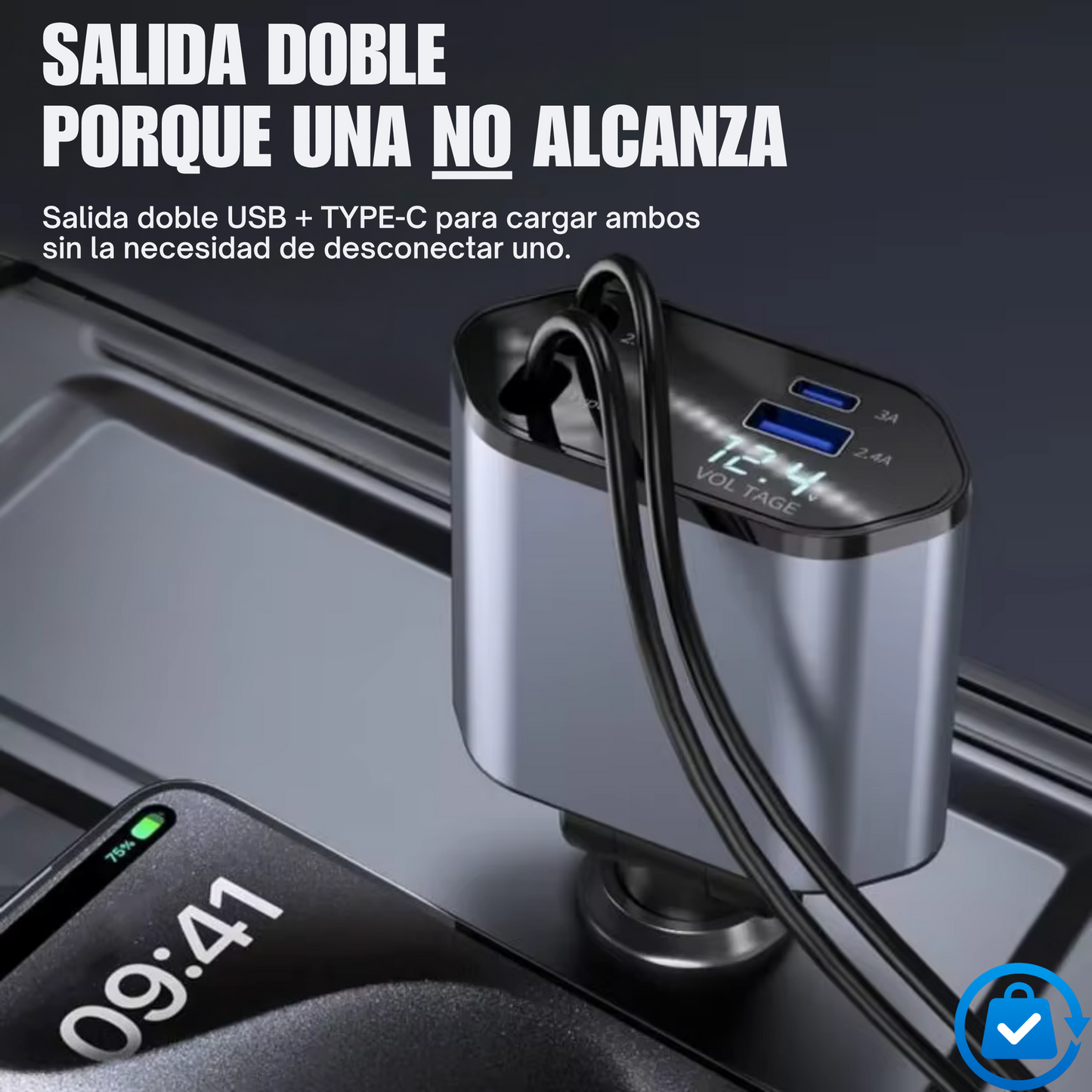 AutoVolt™ Cargador Coche iPhone & Android – Alta Calidad Premium®