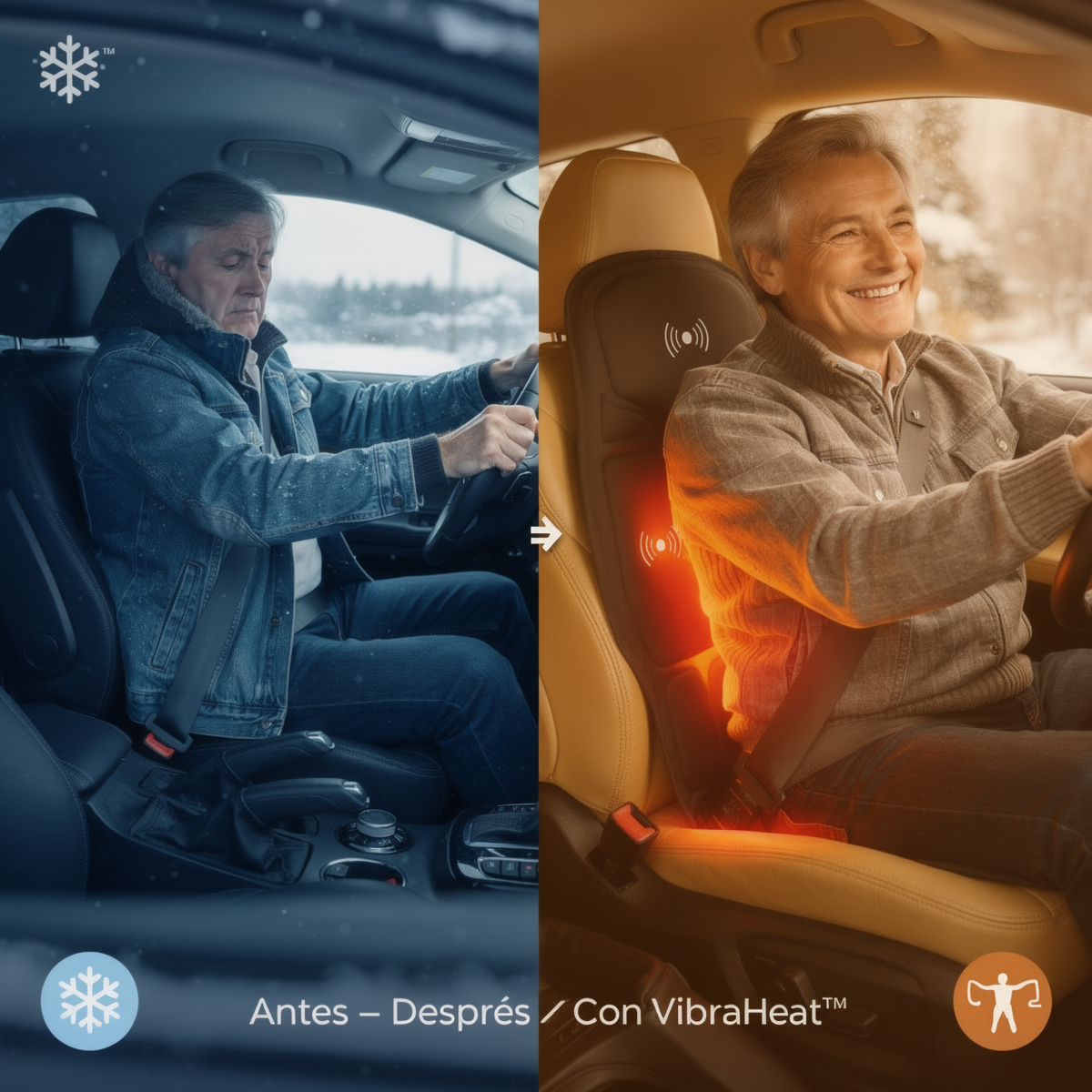 VibraHeat™   Asiento de Masaje Terapéutico con Calor para Alivio del Estrés y Relax Total