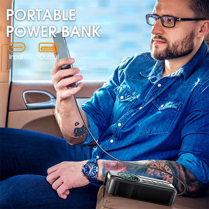 Compresor de Aire Portátil Multiuso con Pantalla LED y Arranque de Emergencia